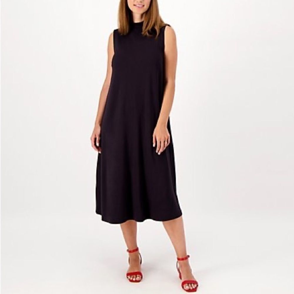 Girl With Curves Tall Ponte Mock Neck Midi Dress